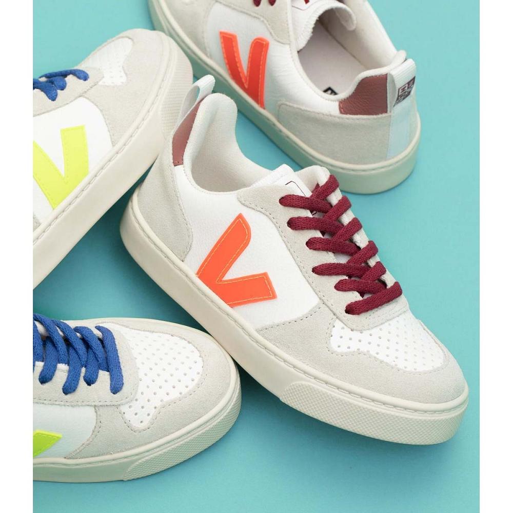 Pantofi Copii Veja V-10 VEJA X BONTON White/Orange | RO 745CTV